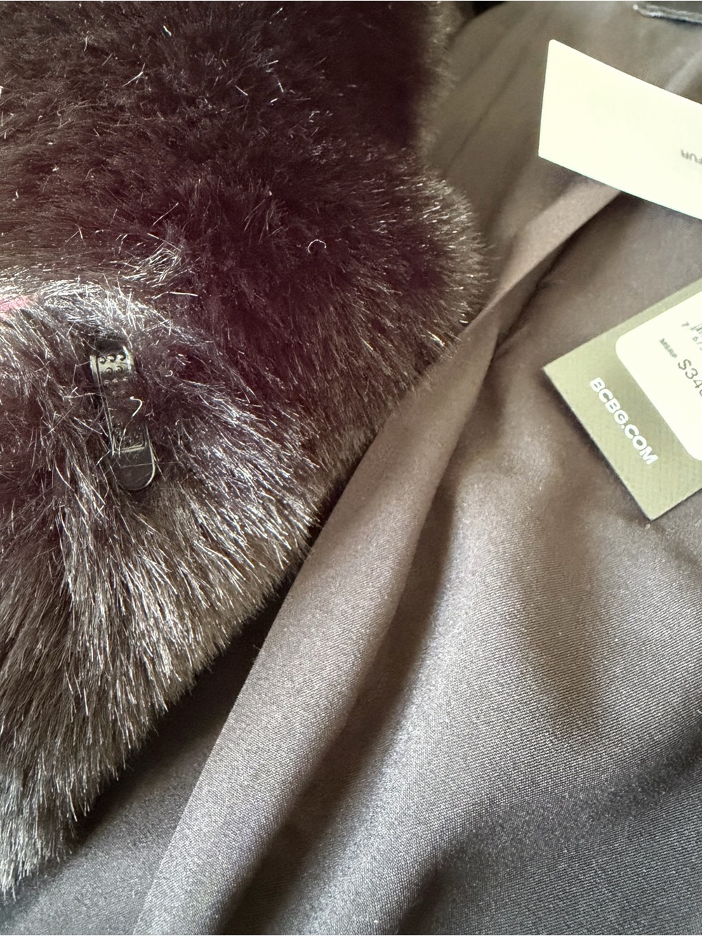 Runway Collection NWT BCBG Faux Fur coat. - Picture 6 of 14